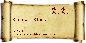 Kreuter Kinga névjegykártya